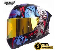 LS2 FF820 RAPID FULL FACE MOTORCYCLE CRASH HELMET ZOMBIE BLACK - DARK TINT VISOR