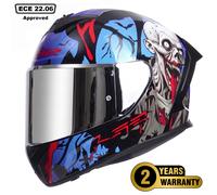 LS2 FF820 RAPID FULL FACE MOTORCYCLE CRASH HELMET ZOMBIE BLACK - DARK TINT VISOR
