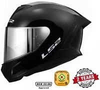 LS2 FF820 Rapid Full Face Motorcycle Helmet Gloss Black with Option Chrome Visor