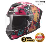 LS2 FF820 RAPID III FULL FACE MOTORCYCLE CRASH HELMET CYBERG PURPLE TINTED VISOR
