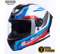 LS2 FF820 Rapid 3 Full Face Motorcycle Crash Helmet - HYPER - White Blue Red - XXL (63 - 64cm)