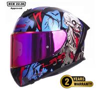 LS2 FF820 Rapid III Full Face Motorcycle Motorbike Helmet - Zombie II Black/Red