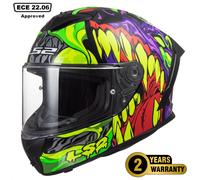 LS2 FF820 Rapid 3 Full Face Motorcycle Crash Helmet - LYCANT - Purple Green - XS (53 - 54cm)