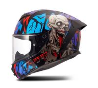 LS2 FF820 Rapid 3 Full Face Motorcycle Crash Helmet - Zombie - Black Red Blue - M (57 - 58cm)