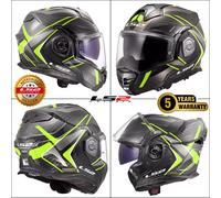 LS2 FF901 ADVANT X CARBON FIBRE MODULAR FLIP MOTORBIKE HELMET FUTURE II YELLOW