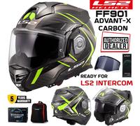 LS2 FF901 Advant X Carbon Future II, modular helmet M Black/Grey/Neon-Yellow