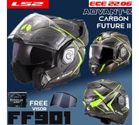 LS2 FF901 Advant X Carbon Future II, modular helmet XL Black/Grey/Neon-Yellow