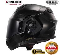 LS2 FF901 Advant X Carbon Black Modular 180° Flip Front Dual Visor Full Face Motorbike Helmet Sport. ECE 22.06 Certified. Complete With Pinlock and Luxury Camo Backpack Style Carry Bag - XS (53-54cm)