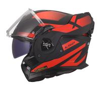 LS2 FF901 Advant X Modular Motorcycle Helmet. 180° Flip Front Dual Visor Full Face Motorbike Helmet. ECE 22.06 Certified - NOVA - Matt Black Red - M