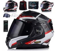 LS2, Klapphelm Motorrad ADVANT X Spectrum Black White Red,