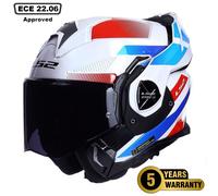 LS2 FF901 ADVANT X MODULAR FLIP FRONT FULL FACE MOTORCYCLE HELMET NOVA WHITE BLU
