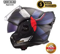 LS2 FF901 ADVANT X MODULAR FLIP UP MOTORCYCLE BIKE CRASH HELMET ULTRA BLUE RED