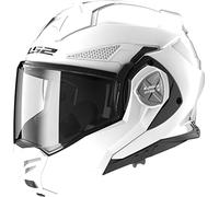 LS2 FF901 Advant X Modular Motorcycle Helmet. 180° Flip Front Dual Visor Full Face Motorbike Helmet. ECE 22.06 Certified. GLOSS WHITE - (L)