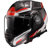 LS2 FF901 Advant X Modular Motorcycle Helmet. 180° Flip Front Dual Visor Full Face Motorbike Helmet. ECE 22.06 Certified. SPECTRUM - Black/White/Red - S (55/56)