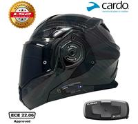 LS2 FF901 ADVANT X WITH CARDO INTERCOM 4X-UCS CARBON FLIP UP MOTORCYCLE HELMET L
