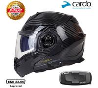 LS2 FF901 ADVANT X WITH CARDO INTERCOM 4X-UCS CARBON FLIP UP MOTORCYCLE HELMET L