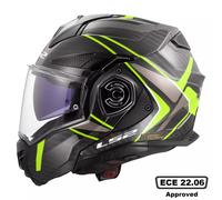 LS2 FF901 Advant X Carbon Modular 180° Flip Front Dual Visor Full Face Motorbike Helmet Sport. ECE 22.06 Certified. Complete With Pinlock and Luxury Camo Backpack Style Carry Bag - FUTURE