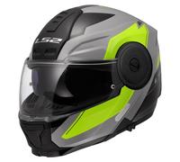 LS2 FF902 SCOPE II DUAL VISOR FLIP UP MOTORCYCLE CRASH HELMET DURIA GREY YELLOW