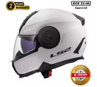 LS2 FF902 SCOPE II DUAL VISOR FLIP UP MOTORCYCLE CRASH HELMET DURIA OXYD SOLID