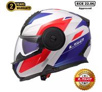 LS2 FF902 SCOPE II DUAL VISOR FLIP UP MOTORCYCLE CRASH HELMET DURIA OXYD SOLID