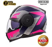LS2 FF902 Scope II Oxyd Helmet, grey-pink-blue, size M for Men