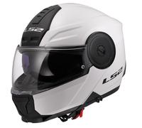 LS2 FF902 SCOPE II DUAL VISOR FLIP UP MOTORCYCLE CRASH HELMET GLOSS WHITE
