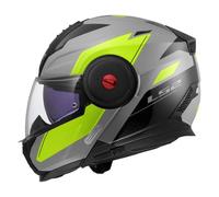 LS2 FF902 Scope 2 Duria Flip-Up Motorbike Helmet Grey / Hi-Vis Yellow
