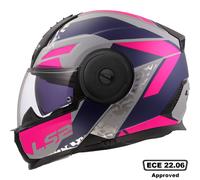 LS2 FF902 Scope II Oxyd Helmet, grey-pink-blue, size M for Men