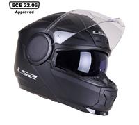 LS2 FF902 SCOPE II DUAL VISOR FLIP UP MOTORCYCLE CRASH HELMET MATT BLACK