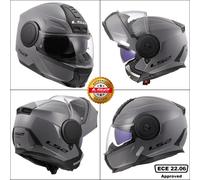 LS2 FF902 SCOPE II FLIP- UP FRONT P/J MOTORCYCLE BIKE MODULAR HELMET NARDO GREY