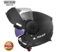 LS2 FF902 Scope 2 Flip-Up Moto Motorcycle Motorbike Helmet Solid Matt Black