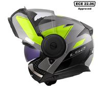 LS2 FF902 SCOPE II FLIP-UP MODULAR MOTORCYCLE DUAL VISOR CRASH HELMET - DURIA