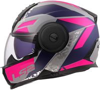 LS2 FF902 Scope II Oxyd Helmet, grey-pink-blue, size 3XL for Men