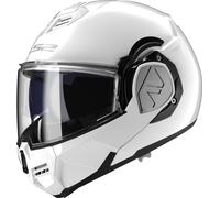 LS2, Advant Modular Flip Front Motorcycle Helmet. ECE 22.06 Certified. Complete With Pinlock and Luxury Camo Backpack Style Carry Bag. Solid White. XXL