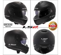 LS2 FF908 STROBE FLIP-UP FULL FACE MOTORCYCLE MODULAR CRASH HELMET - MATT BLACK
