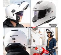LS2 FF908 STROBE FLIP-UP FULLFACE MOTORCYCLE BIKE DVS MODULAR CRASH HELMET WHITE