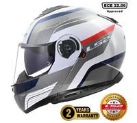 §LS2 FF908 Strobe II Modular Helmet White-Blue-Red§
