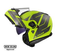 LS2 FF908 STROBE II FLIP-UP FULL FACE MOTORCYCLE MODULAR HELMET CODE YELLOW RED