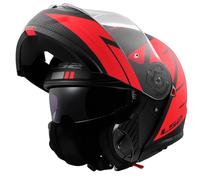 LS2 FF908 STROBE II FLIP UP MODULAR MOTORCYCLE CRASH HELMET CODE MATT BLACK RED
