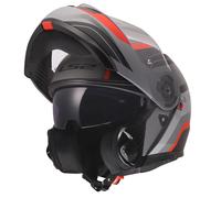 LS2, Modular Motorcycle Helmet Strobe II Monza Black Grey Red, S