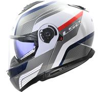 LS2 FF908 STROBE II FLIP UP MOTORCYCLE CRASH HELMET SCOOTER BLACK TITANIUM WHITE