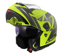 LS2 FF908 STROBE II FLIP UP MOTORCYCLE CRASH HELMET SCOOTER BLACK TITANIUM WHITE