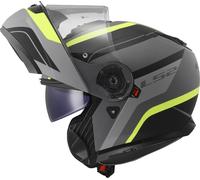 LS2 FF908 STROBE II FLIP UP MOTORCYCLE CRASH HELMET SCOOTER BLACK WHITE TITANIUM