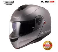 LS2 FF908 STROBE P/J FLIP-UP FULL FACE MOTORCYCLE MODULAR CRASH HELMET TITANIUM