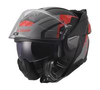 LS2 FF910 ADVANT II GLIDE Klapphelm matt schwarz-grau-rot XL