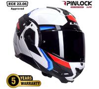 LS2 FF910 Advant II Triple Helmet, white/blue/red, size XS (53/54)