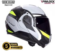 LS2 FF910 ADVANT II MODULAR FLIP-UP MOTORCYCLE CRASH HELMET TRIPLE GREY YELLOW