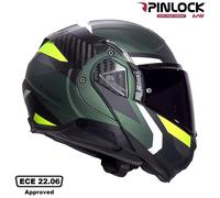 LS2 FF910 Advant II Triple, modular helmet 3XL Matt Dark Green/Black/Neon-Yellow