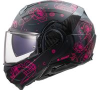 LS2 Advant II FF910. Motorcycle Helmet. Modular Flip Up. KPA + Carbon Components. Pinlock and Carry Backpack Included. SOPHIA Matt Black Pink. L