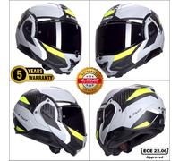 LS2 FF910 ADVANT II MODULAR FLIP-UP MOTORCYCLE CRASH HELMET TRIPLE GREY YELLOW